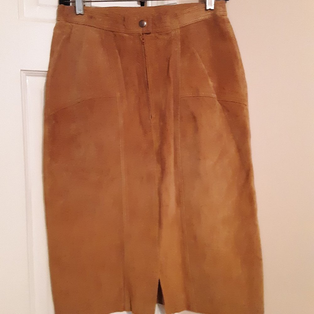 Vintage Winlit Tan/Brown Leather Skirt